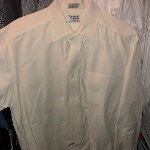 Yellow / White Striped Lands’ End Button Down